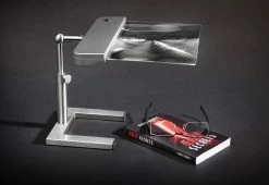 Discount ๐ Full-Page Cordless Desk Magnifier (Silver Finish) by Simpla, Inc. โญ