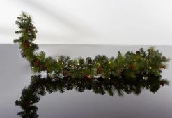 Hot Sale ❤️ 9-Ft. Cordless Pre-Lit Indoor/Outdoor Garland by Sharper Image 🧨 -Outdoor Living shop 205977 z3