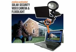 New ✨ Solar Security Video Camera and Floodlight by Maxsa Innovations ❤️ -Outdoor Living shop 207311 z3