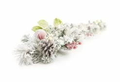 Hot Sale ✨ White Flocked 9-Ft. Cordless Pre-Lit Indoor/Outdoor Garland by DI -Garden & Lights Company Limited 😀 -Outdoor Living shop 207577 z3