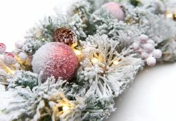 Best Pirce ⌛ Pre-Lit Mailbox Wreath - Flocked by Sharper Image ✨ -Outdoor Living shop 207908 z3