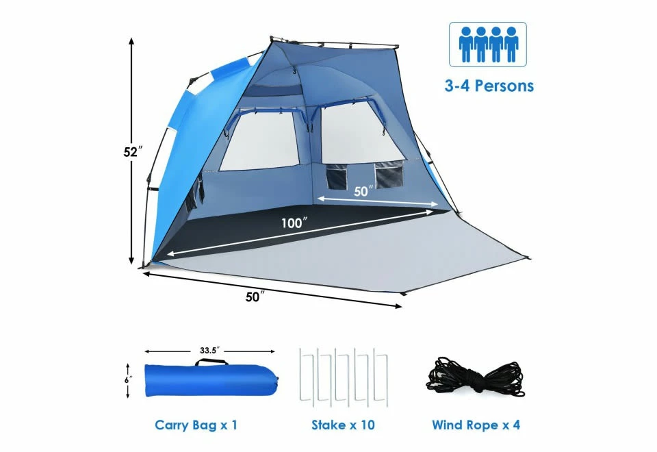 Buy 👏 Pop-Up Beach Tent by GoPlus (Costway) 😉 9 Buy 👏 Pop-Up Beach Tent by GoPlus (Costway) 😉 - Image 7