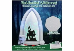 Cheapest ✨ 7-Ft. Inflatable 🦇 Halloween Tombstone by GoPlus (Costway) 🎁 -Outdoor Living shop 208614 z10