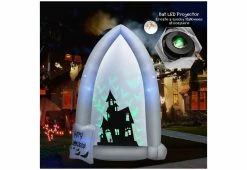 Cheapest ✨ 7-Ft. Inflatable 🦇 Halloween Tombstone by GoPlus (Costway) 🎁 -Outdoor Living shop 208614 z3