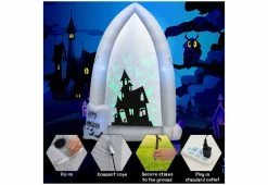 Cheapest ✨ 7-Ft. Inflatable 🦇 Halloween Tombstone by GoPlus (Costway) 🎁 -Outdoor Living shop 208614 z4