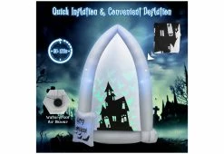 Cheapest ✨ 7-Ft. Inflatable 🦇 Halloween Tombstone by GoPlus (Costway) 🎁 -Outdoor Living shop 208614 z5