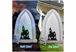 Cheapest ✨ 7-Ft. Inflatable 🦇 Halloween Tombstone by GoPlus (Costway) 🎁 -Outdoor Living shop 208614 z7