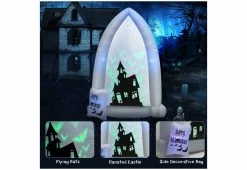 Cheapest ✨ 7-Ft. Inflatable 🦇 Halloween Tombstone by GoPlus (Costway) 🎁 -Outdoor Living shop 208614 z9